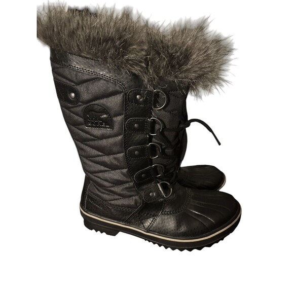 Sorel Tofino II Faux Fur Lined Waterproof Boots Women's 7 Black NEW - Picture 1 of 6